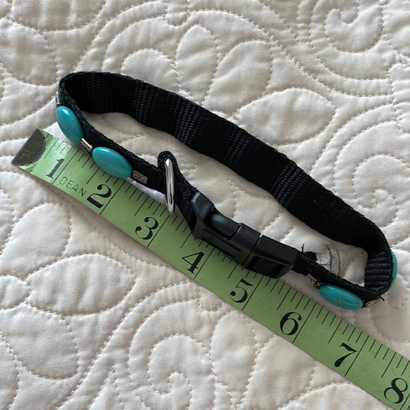 Dog Collar | Unique turquoise stone and silver bead dog collar. - Picture 5 of 5